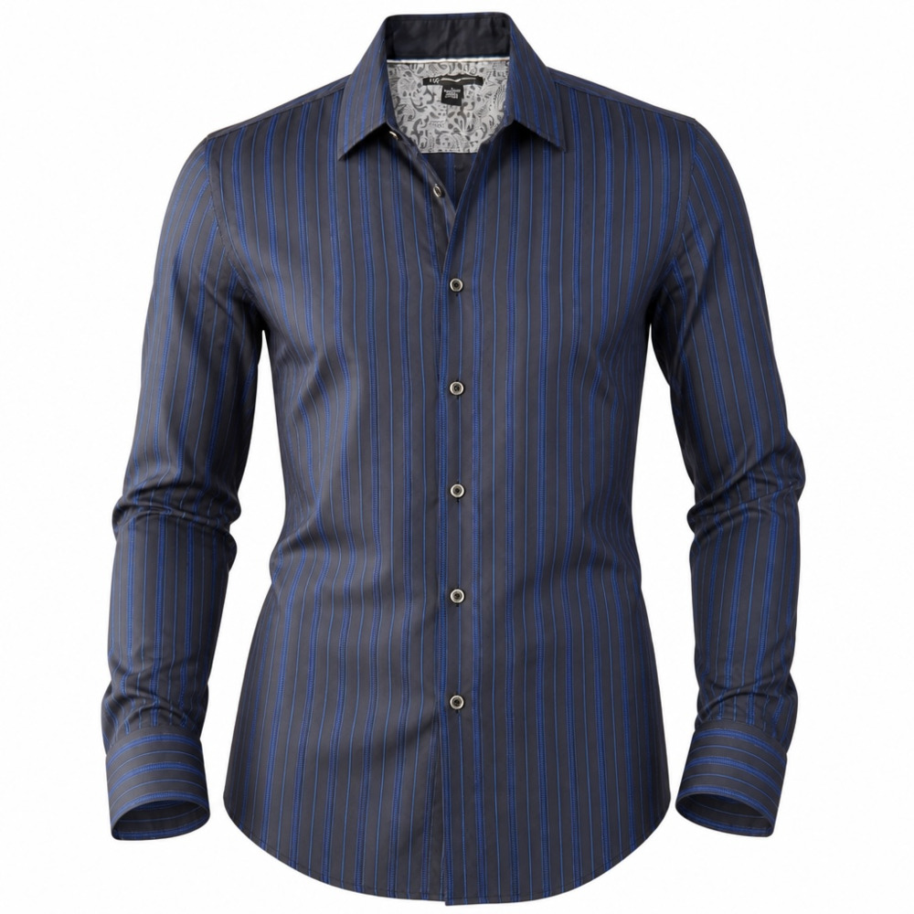 INC International Concepts Men's Long Sleeve Button-Down Striped Dress Shirt